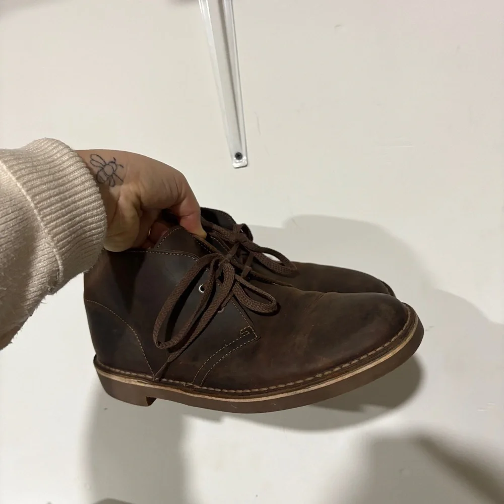 Clarks Bushacre 2 Mens 8.5 Brown Leather Chukka Desert Boots Casual Brown Lace